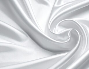 White Satin Fabric Draped Swirls Texture