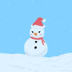 snowman with a red scarf