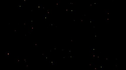 4K Floating Dust Particles and Fire Sparkle Dots Over Black Background – Glowing Gold Stars, Sparks, and Ember Debris Loop Animation Overlay for Cinematic Motion Effects. - Powered by Adobe