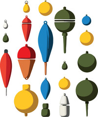 Colorful Fishing Floats and Bobbers Collection