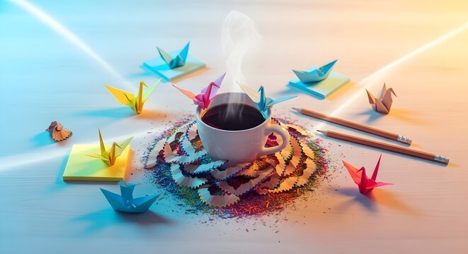 Creative Coffee Break - Origami Sticky Notes & Fun at Work Energy