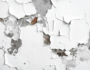 White Paint Peeling Texture on Weathered Wall