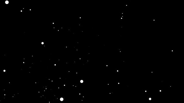 dust particles over black background, Loop white dust stars particles flying, small atomic dots debris isolated 4k. flying up snow in an overlay, Fire Sparkle Dots, sparks or ember Black Background. 