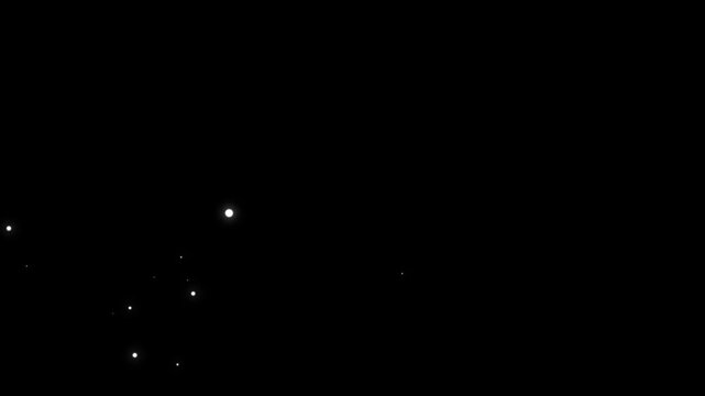 Fire Sparkle Dots, Loop flickering gold dust stars particles animation. Flying around fire dust particles sparks or ember Black Background. Dust Particles Floating On Black Background.
