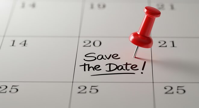 Reminder on Calendar with Push Pin for Important Event or Appointment