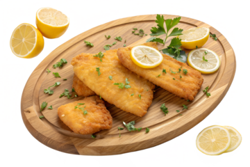 Fried Fish Lemon Slices, Crispy Seafood Platter