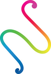 Vibrant rainbow colored slinky toy in a playful s shape against white background