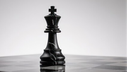 Monochrome Majesty - A Solitary Chess King on the Board.
