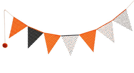 Festive Garland of Cheer: A colorful pennant garland with a charming pom-pom detail, perfect for adding a touch of whimsy and joy to any celebration.