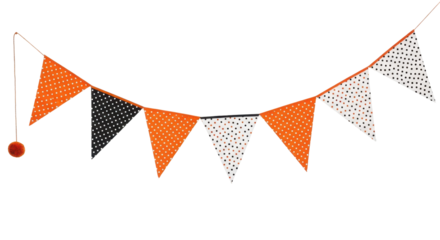 Festive Garland of Cheer: A colorful pennant garland with a charming pom-pom detail, perfect for adding a touch of whimsy and joy to any celebration. 