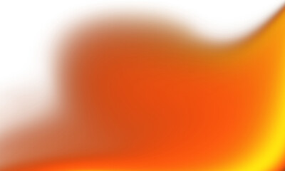 Abstract orange-red-yellow gradient wave on transparent background