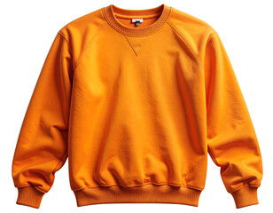  Front View Orange Sweatshirt Mockup, isolated on a transparent background”