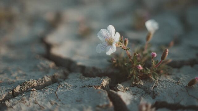moss on stone, close up of spring flowers, flowers coming out from grounds