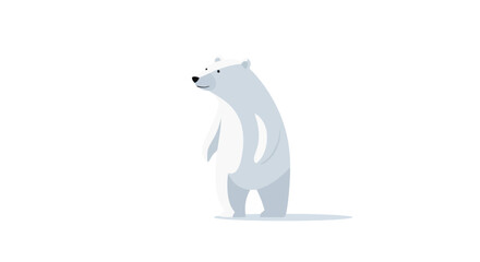 Adorable Cartoon Polar Bear Standing and Looking Away Arctic Wildlife Illustration