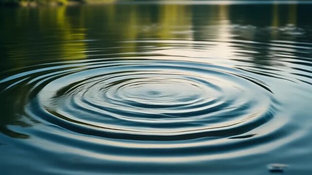 Ripples Capturing the Beauty of Circular Water Patterns on a Tranquil Lake Surface