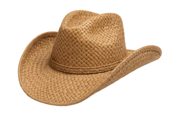 Men's and women's unisex lightweight straw hat accessory for hot weather, isolated and ready for creative projects.
