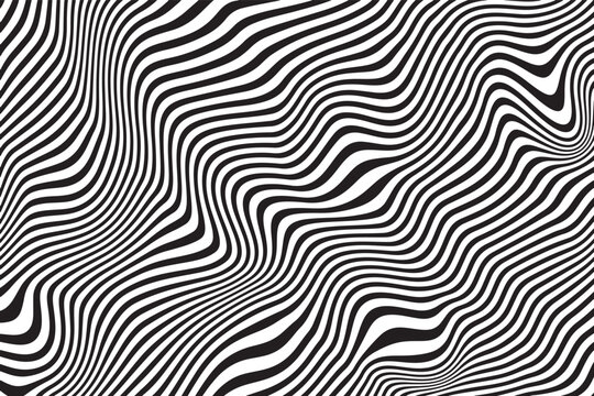 Abstract Black and White Waves