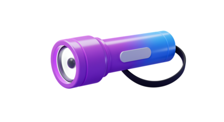 Colorful gradient flashlight illustration modern design element on transparent background