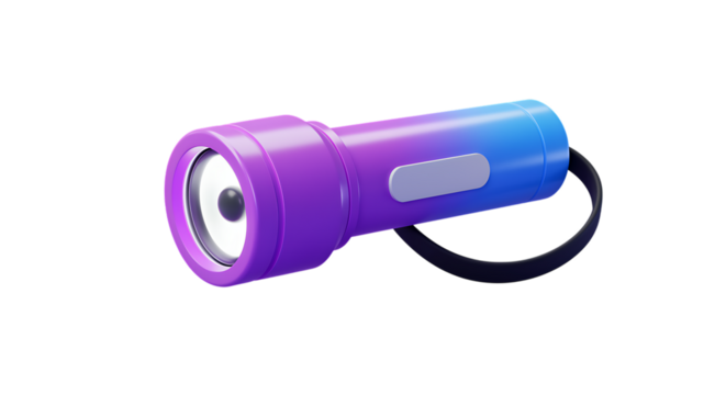 Colorful gradient flashlight illustration modern design element on transparent background