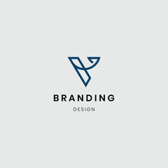 Brand logo letter v logotype vector