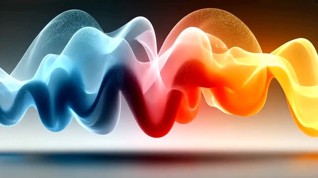 Dynamic vibrant flow of cool blue merging into fiery orange energy creating a powerful abstract visual for motion graphics and futuristic concepts