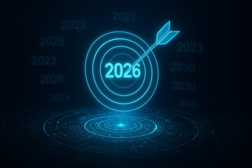 Obraz premium 2026 Target Goal Achieving Future Success in Business Growth