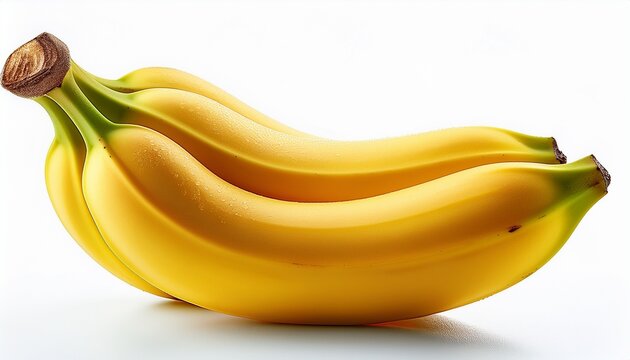 a bunch of ripe yellow bananas isolated on white background showcasing their tropical sweetness and nutritional value - Powered by Adobe