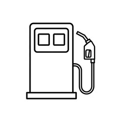 Gas Station Fuel Pump Icon with Nozzle Illustration for Petroleum and Energy