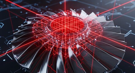 Advanced Turbine Engine Component with Digital Network Overlay