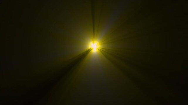 energetic gold light in center, Optical lens flares light streaks shine ray flickering, 4K Video