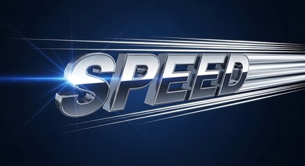 3D Speed Concept with Light Streaks and Lens Flare Effect