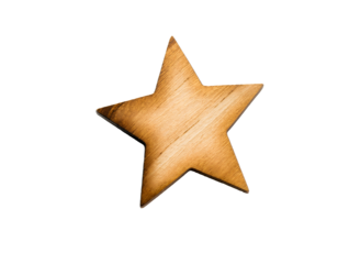 Small Wooden Star Decoration Isolated