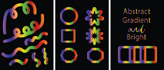 Abstract gradient and bright, colorful lines and shapes. 