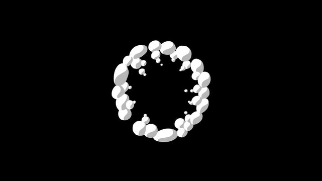 Cartoon smoke puff explosion FX with glowing spark burst, hand drawn water splash blast, neon shine energy light, and flash comic style transition pre-rendered alpha channel on black screen background