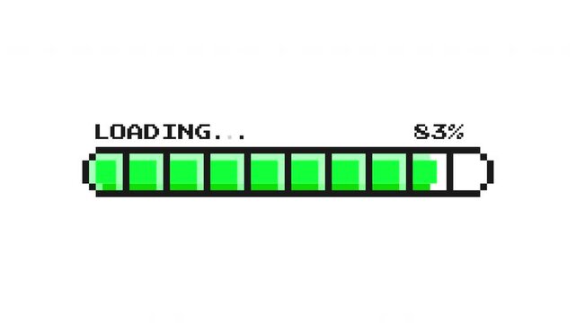 Pixel Retro Loading Blocks Prores Alpha Channel 4K 60FPS Animation Motion Graphic