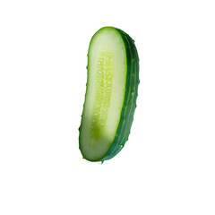 Fresh slice cucumber water flying on a white background (5).png