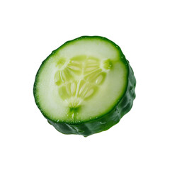  Fresh slice cucumber water flying on a white background.png