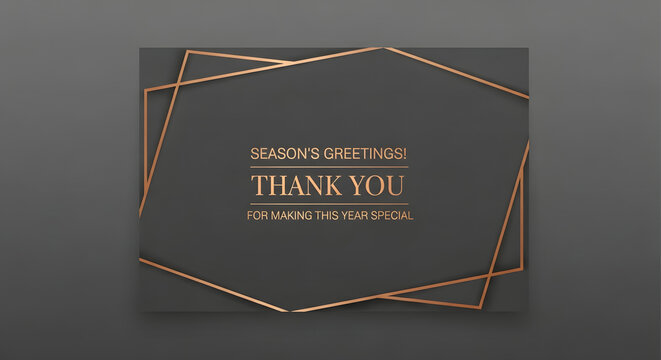 Luxury Geometric Holiday Thank You Card Design - Powered by Adobe