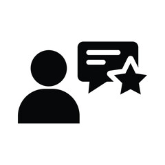 Obraz premium testimonial glyph icon illustration vector graphic.eps