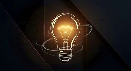 Glowing Light Bulb Icon Symbolizing Idea Innovation and Creativity on Dark Background Generating Power of Imagination and Enlightenment Concept for Inspiration and Invention