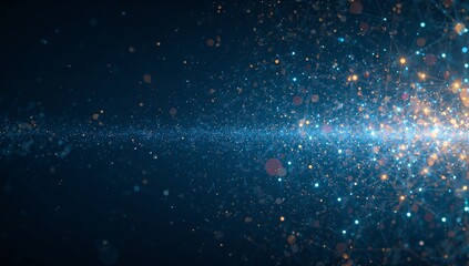 Abstract technology background with glowing particles and lines