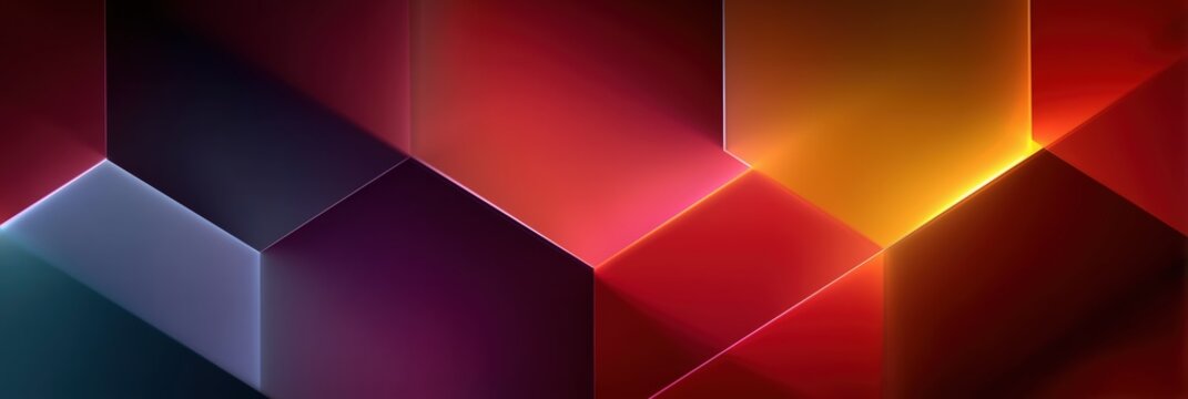 Futuristic geometric red and gold cubes with luminous gradient tone for corporate advertising.

 - Powered by Adobe
