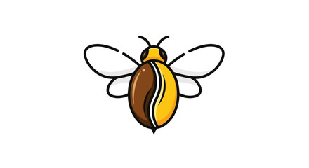 Minimalist Bee and Coffee Bean Fusion Logo Design.
