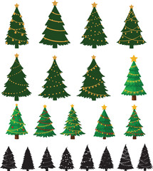 Christmas Trees with Different Decorations.eps