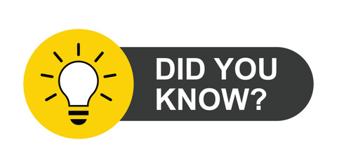 Vector Banner with Lightbulb Icon and "Did You Know?" Text