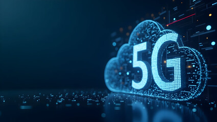 Innovative 5G Cloud Networking: Seamless Connectivity & Scalable Infrastructure for Agile Digital Communication - Photo Stock Concept with Left Space
