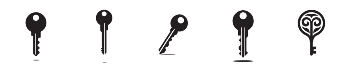 vector set of key silhouettes