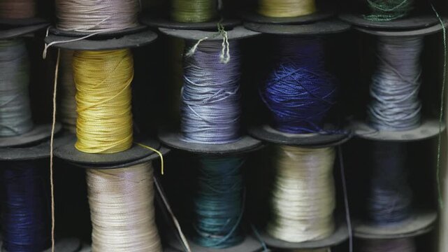 spools of thread and needle