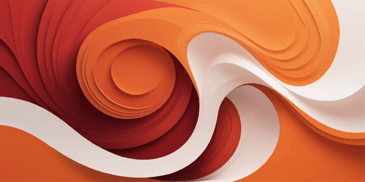 Abstract red and white liquid swirl pattern with smooth chocolate and cream waves