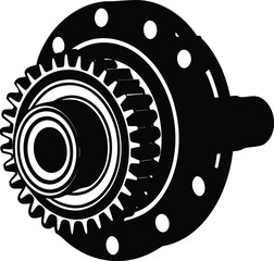 An industrial gearbox casing silhouette 